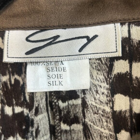 Genny Vintage 80s Italian Designer 100% Silk Blouse - Picture 6 of 10